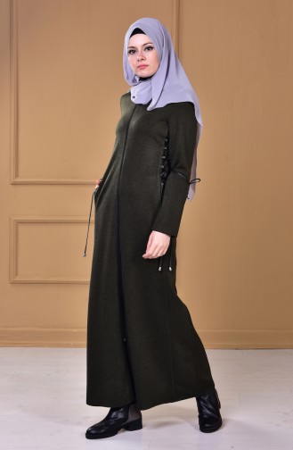 Abaya mit Reißverschluss 2455-03 Khaki 2455-03