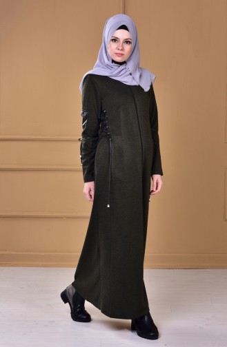 Abaya a Fermeture 2455-03 Khaki 2455-03