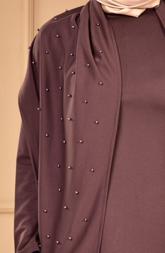 Kleid mit Schal Geschenk 4063-06 Braun 4063-06