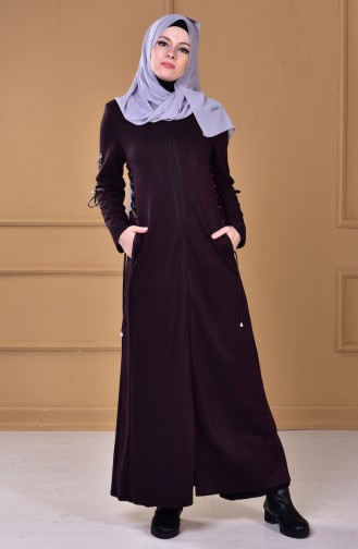 Abaya mit Reißverschluss  2455-01 Lila 2455-01