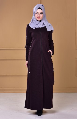 Abaya mit Reißverschluss  2455-01 Lila 2455-01