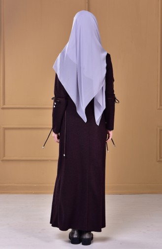 Abaya mit Reißverschluss  2455-01 Lila 2455-01