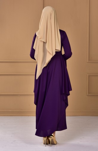 Robe Détail Asymétrique 2223-04 Pourpre 2223-04