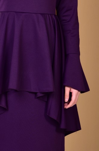 Robe Détail Asymétrique 2223-04 Pourpre 2223-04