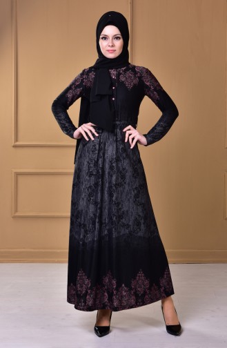 Black Hijab Dress 4069-03