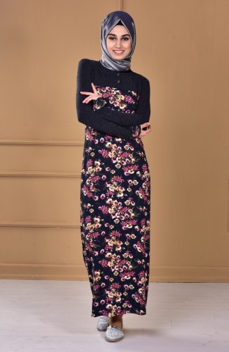 Plum Hijab Dress 0192-02
