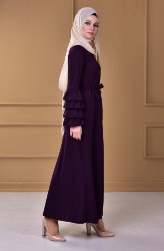 Plum Hijab Dress 1002-07