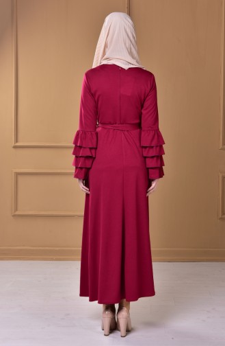 Kleid mit Gürtel 1002-08 Kirsche 1002-08