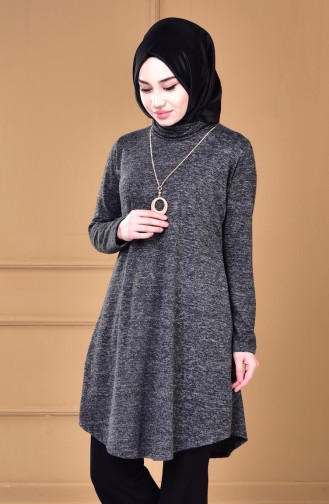 Kolyeli Tunik 0526-01 Gri