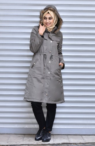 Khaki Winter Coat 6448-01