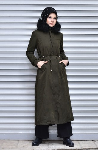 Dark Khaki Coat 35766-03