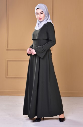 Dark Green Hijab Dress 60660-03