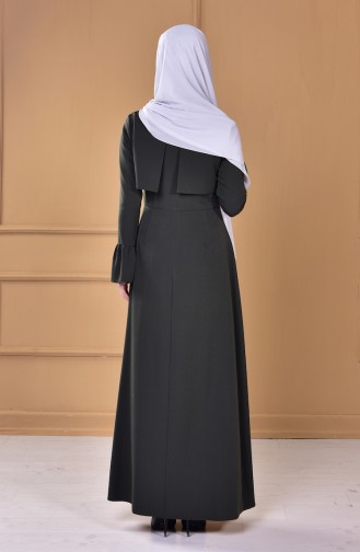 Dark Green Hijab Dress 60660-03