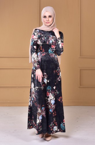 Petrol Hijab Dress 60655-01