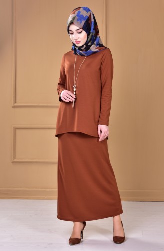 Bluz Etek İkili Takım 5110-04 Taba