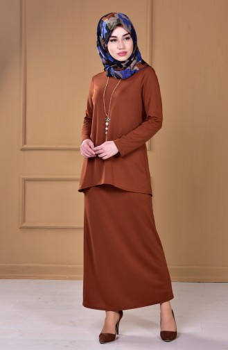 Bluz Etek İkili Takım 5110-04 Taba