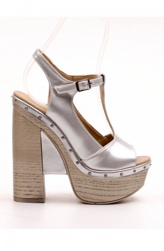 Silver Gray High-Heel Shoes 6A16225GÜ