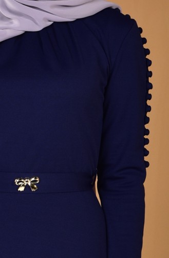 Navy Blue Hijab Dress 4424-08