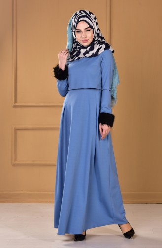 Blue Hijab Dress 4137-05