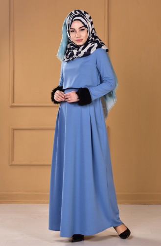 Blue Hijab Dress 4137-05