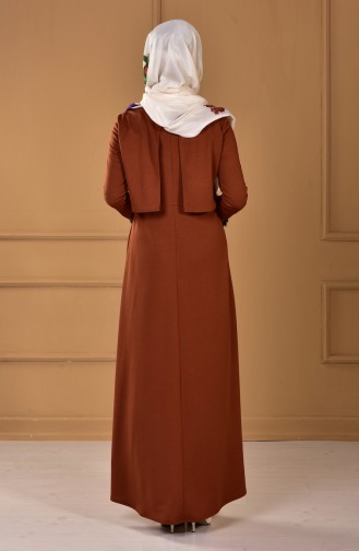 Tan Hijab Dress 4137-04