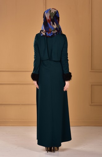 Emerald Green Hijab Dress 4137-03