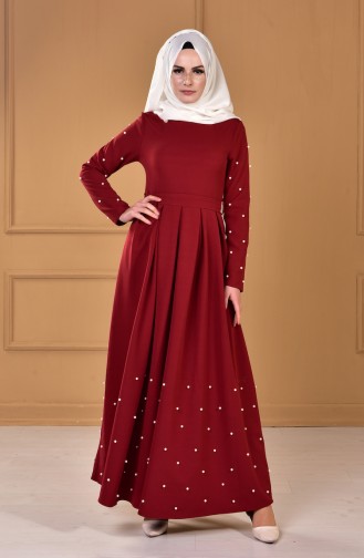 Claret Red Hijab Dress 2018-04