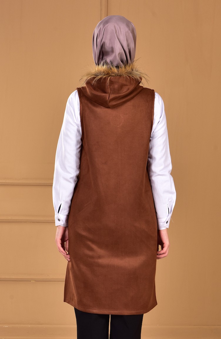Gilet en Fausse Fourrure Marron Vintage – Élégant & Chaud 🤎 (D'occasion