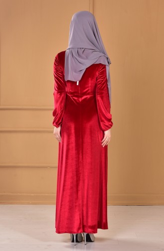 Red Hijab Evening Dress 60667-01