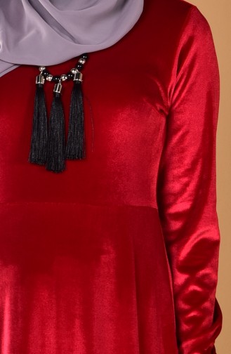 Red Hijab Evening Dress 60667-01
