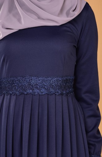 Navy Blue Hijab Dress 0121-01