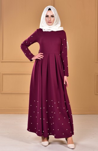 Kleid mit Perlen 2018-03 Lila 2018-03