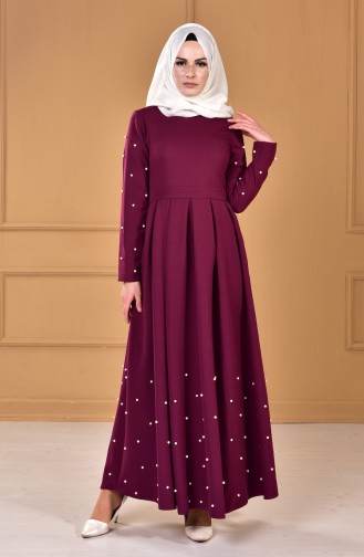 Kleid mit Perlen 2018-03 Lila 2018-03