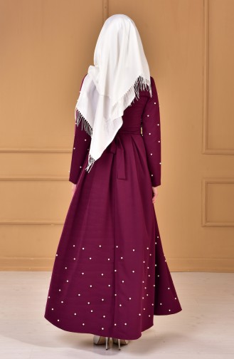 Robe Détail Perles 2018-03 Pourpre 2018-03