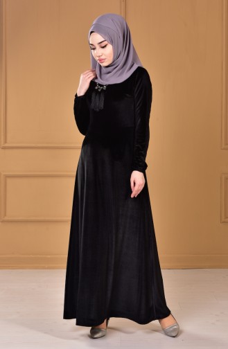 Black Hijab Evening Dress 60667-04