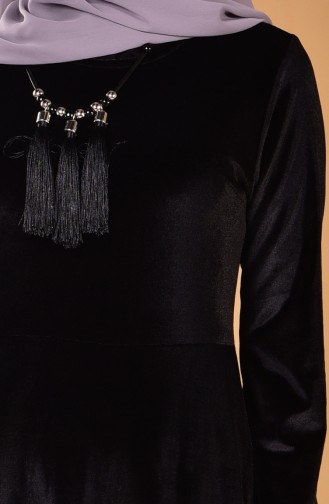 Black Hijab Evening Dress 60667-04