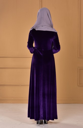 Purple Hijab Evening Dress 60667-06
