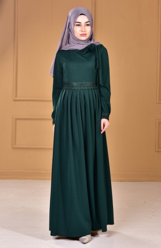 Emerald Green Hijab Dress 0121-03