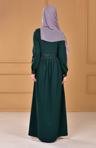 Emerald Green Hijab Dress 0121-03