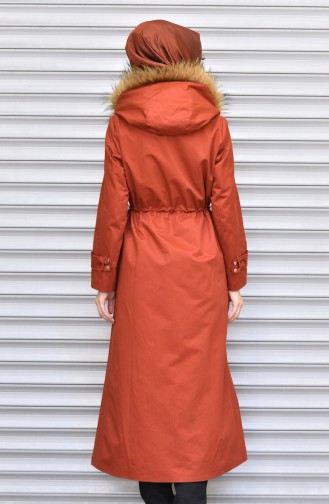 Hijab Mantel mit Reißverschluss 5051-07 Ziegelrot 5051-07