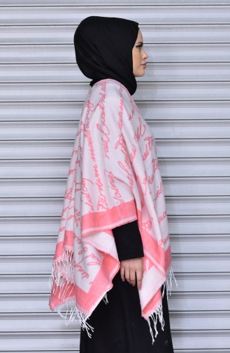 Poncho mit Fransen  7683--05 Pink 05