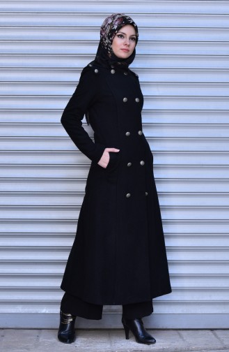 معطف طويل أسود 61156-01
