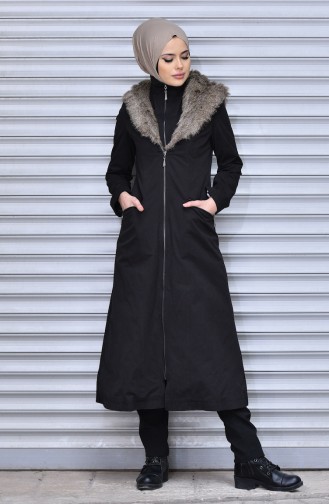 Caban a Fermeture et Capuche 35779-04 Noir 35779-04