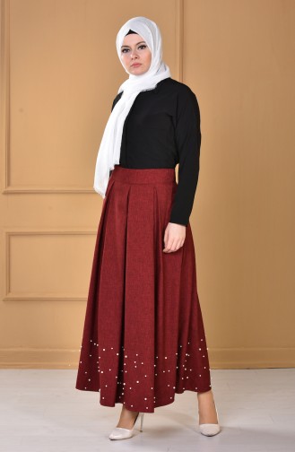 Claret Red Skirt 1155-01