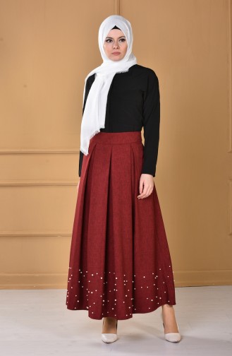 Claret Red Skirt 1155-01