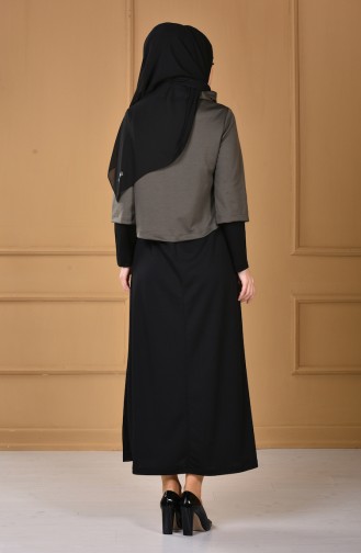 Khaki Hijab Dress 1198-01