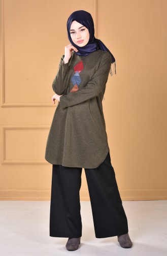 Tunique Détail Cuir 2023-01 Khaki 2023-01