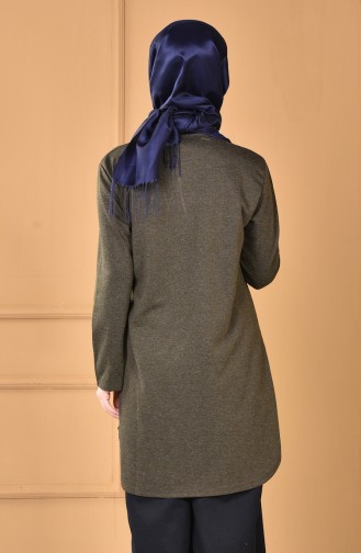 Tunique Détail Cuir 2023-01 Khaki 2023-01