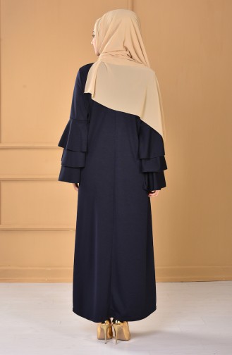 Dress with Necklace 0032-02 Navy Blue 0032-02