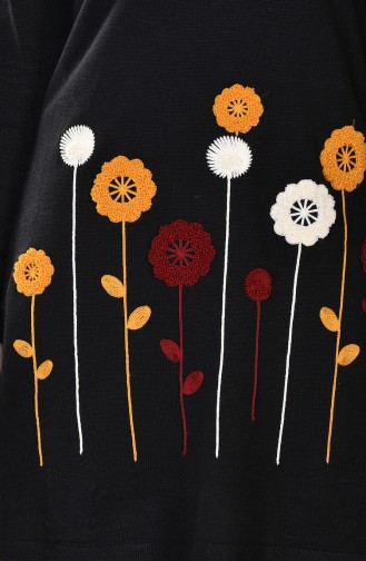 Decorated Knitwear Sweater 1186-07 Black 1186-07